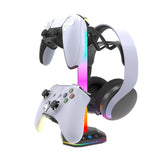 2-Tier Game Controller Holder Headset Stand with RGB Light Modes for PS5 Consoles