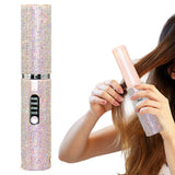Wireless Hair Straightener and Curler Portable USB Rechargeable Hair Styling Comb Flat Iron for Travel Pink