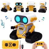 Rechargeable Gesture-Controlled Robot Toy with LED Light Effects and Remote Control Yellow