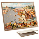 Foldable Puzzle Board for 500/1000 Piece Puzzles Portable Felt Jigsaw Puzzle Mat with Raised Edges for Storage Beige