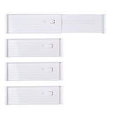4Pcs Adjustable Drawer Dividers Multi Purpose Storage Organizer for Drawers Shelves White