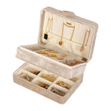 Portable Jewelry Box Storage Organizer for Rings Necklaces & Earrings Gray