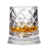 270ml Rotating Whiskey Glass Transparent Spinning Whiskey Tumbler for Home Bar Party Style 2