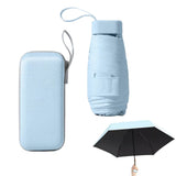 Mini Folding Travel Umbrella with UPF50+ Sun Protection for Outdoor Use Blue