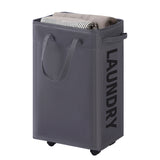 Rolling Narrow Tall Laundry Basket with Wheels for Bathroom and Laundry Room Grey