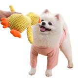 Stuffed Yellow Duck Toy for Pet Dog Calming Chew Toys Teeth Cleaning Toy