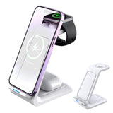 3-in-1 Wireless Charging Dock for iPhone Apple Watch AirPods USB Powered Charging Station White