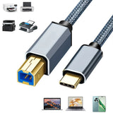 Cable Type C to USB 2.0 Printer Type A Male to B for Scanner