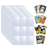 50pcs Card Sleeves Collector Binder Cards 9 Grids Album Baseball Holder Sheets