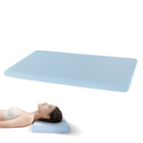 Soft Cooling Memory Foam Pillow Ultra Thin for Travel Home Office Light Blue