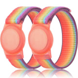 2PCS Protective Cover Wristband Nylon Air Tag Band Anti-lost for Airtag Orange
