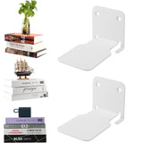 2Pcs Invisible Bookshelf Wall Mounted Book Storage Rack Home Decor White