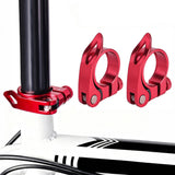 2PCS Bicycle Seat Clamp Alloy Quick Release Road Post MTB Bike Saddle Red