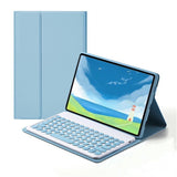 Bluetooth Keyboard with Case Compatible with Lenovo Xiaoxin Pad 11 J606 J607 J616F Protective Tablet Cover with Adjustable Stand Blue