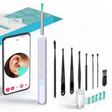 Visual WiFi Ear Wax Removal Tool Camera Wireless Ear Scope with Light Black