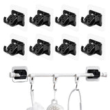 10 Pcs Self Adhesive No Drill Adjustable Curtain Rod Holder Hooks Brackets For Smooth Surface Black