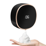 3-Speed Automatic Soap Dispenser Digital Display 280ml Foam Pump Drill-Free Wall Mount Foam Machine Black