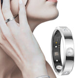Smart Health Ring with Heart Rate Sleep & Blood Oxygen Monitoring Silver