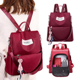 3-in-1 Anti-Theft Backpack for Women Men Convertible Handbag Travel Shoulder Bag Red
