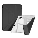 Case with Y-Shaped Stand for iPad 10th Gen 10.9 and iPad 11th Gen A16 11-inch Clear Back Cover with Pencil Holder Black