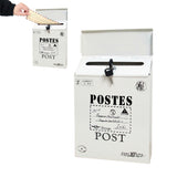 Locking Metal Mailbox Wall Mounted Key Lock Post Box Letter Box Beige