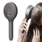 Rechargeable Electric Scalp Massager Comb with Red Light Therapy and LCD Display Gray