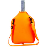Pickleball Paddle Bag with Adjustable Shoulder Strap and Hanging Hook Orange