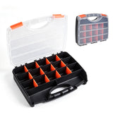 Portable Tool Parts Storage Box with Clear Compartments Plastic Organizer Case with Carry Handle for Screws Crafts