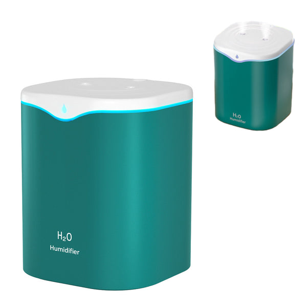 2L USB Double Spray Humidifiers with Colorful Light Cool Mist Ultrasonic Steam Air Humidifier Green