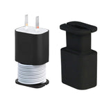 2-in-1 Silicone Charger Protector with Cord Wrap Power Adapter Case for 18W/20W Apple USB-C Charger Black