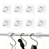 10 Pcs Self Adhesive No Drill Adjustable Curtain Rod Holder Hooks Brackets For Smooth Surface Transparent