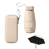 Mini Folding Travel Umbrella with UPF50+ Sun Protection for Outdoor Use Beige
