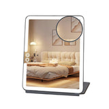Dimming Folding Lighted Makeup Mirror Rechargeable Vanity Mirror with 10X Magnifying Mirror Black