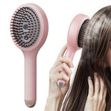 Rechargeable Electric Scalp Massager Comb with Red Light Therapy and LCD Display Pink