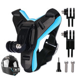 Helmet Chin Mount Holder Motorcycle Strap Quick Release Shockproof Blue