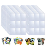 100pcs Card Sleeves Collector Binder Cards 9 Grids Album Baseball Holder Sheets