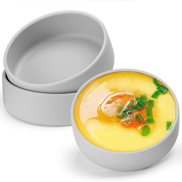 2Pcs Air Fryer Egg Mould Steam Egg Bowl SIlicone Muffins Cake Mold Baking Mold Grey