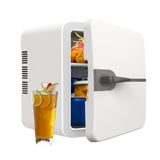 6L Mini Fridge for Drinks 12V Small Refrigerator for Home Office Dorm Car White