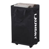 Rolling Narrow Tall Laundry Basket with Wheels for Bathroom and Laundry Room Black