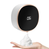 3-Speed Automatic Soap Dispenser Digital Display 280ml Foam Pump Drill-Free Wall Mount Foam Machine White