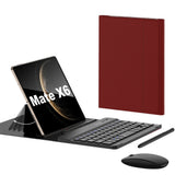 Bluetooth Keyboard Leather Case with Wireless Mouse & Stylus for Samsung Galaxy Z Fold 7/6/5 Red
