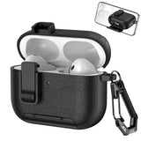 Protective Case Compatible With AirPods Pro 3 2025 Shockproof Cover with Keychain Hook Black