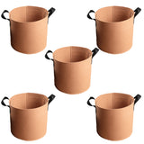 5 PCS Non-Woven Fabric Plant Grow Bags Garden Planter Brown