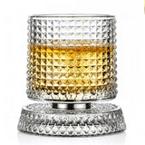 270ml Rotating Whiskey Glass Transparent Spinning Whiskey Tumbler for Home Bar Party Style 3