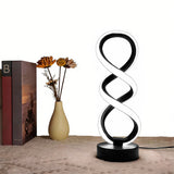 Modern LED Bedside Lamp Dimmable Table Light with USB Black