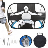 2-in-1 Portable Foldable Soccer Goal with Detachable Target - Blue