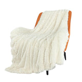 Shaggy Faux Fur Throw Blanket Plush Decorative Couch Sofa Blanket Beige