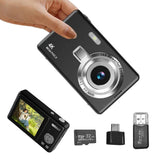 16X Digital Zoom Digital Camera with 32GB Memory Card Photo Video Camera for Beginners Black