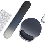Ergonomic Mouse Pad and Keyboard Wrist Rest Set Anti-Slip Comfortable Office Desk Accessory Black