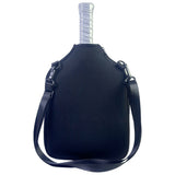 Pickleball Paddle Bag with Adjustable Shoulder Strap and Hanging Hook Black